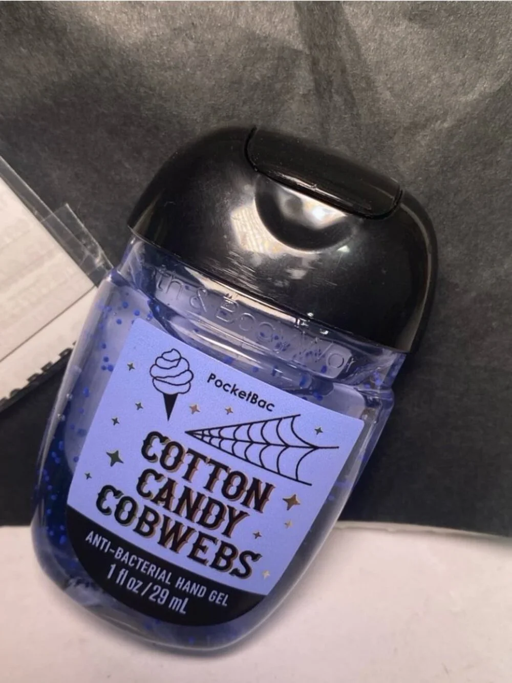 Halloween Light Up Cauldron & Bat Pocket Bac Holder & “Cotton Candy Cobwebs”Sani